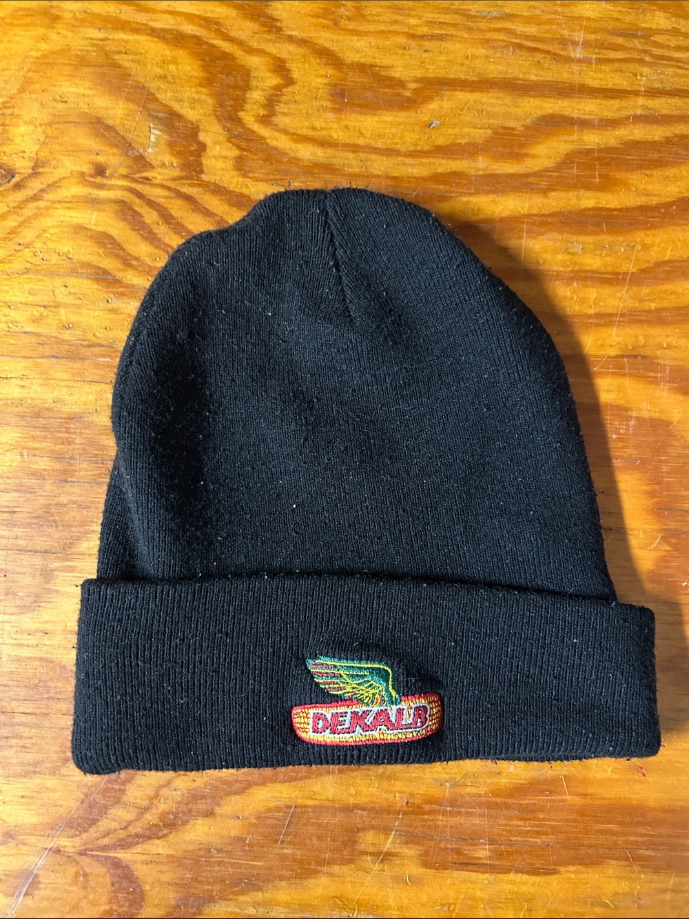 Black Knit Cuffed Beanie - Men
